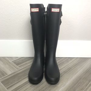 Hunter Black Tall Rain Boots Size 7 Backstrap NEW!